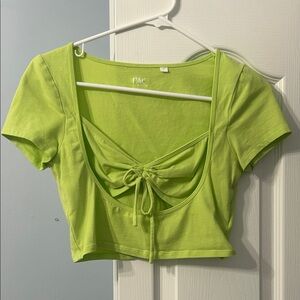 PacSun Bright Green Tie-Front Crop Top
